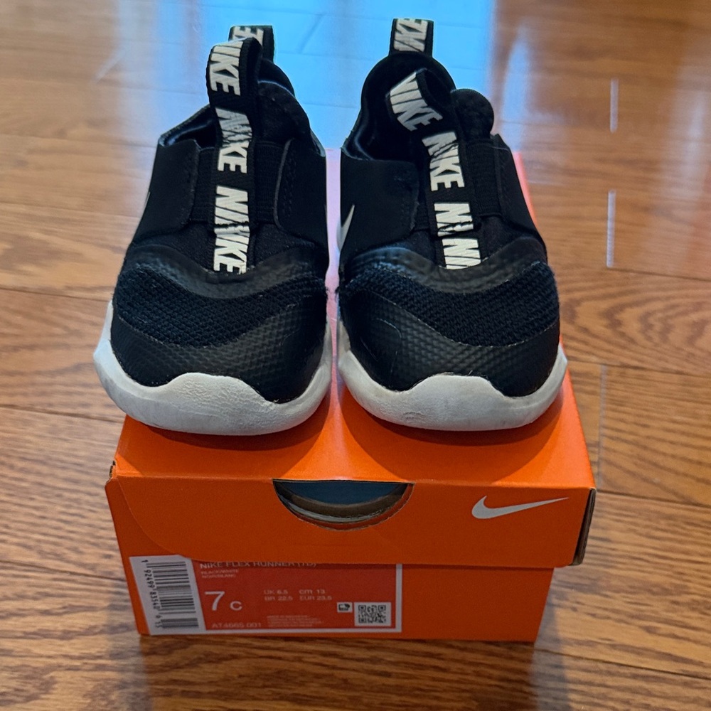 Nike Kids Black and White Slip-On Sneakers